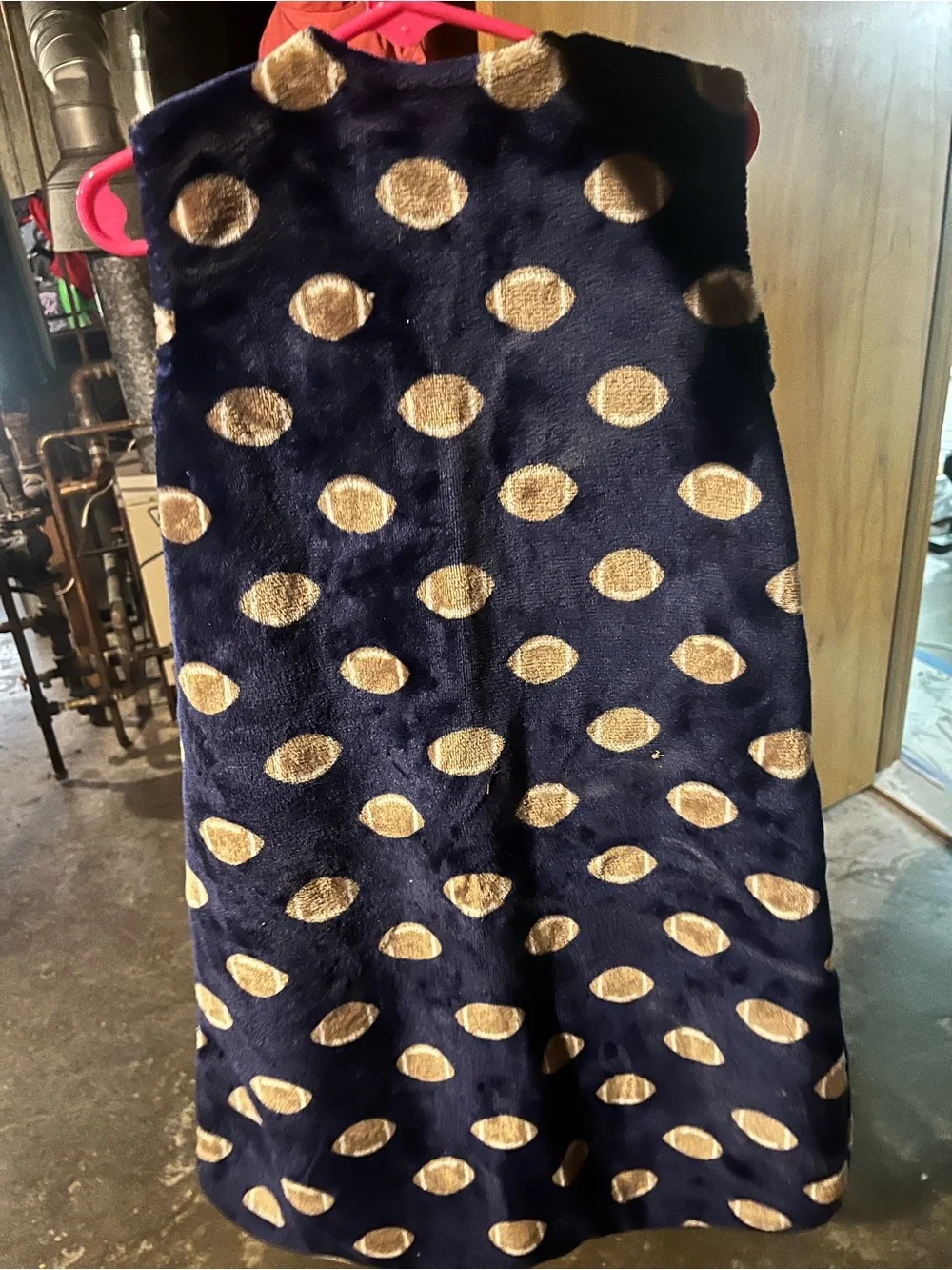 Hudson Baby Navy Blue Fleece Sleep Sack with Football Print